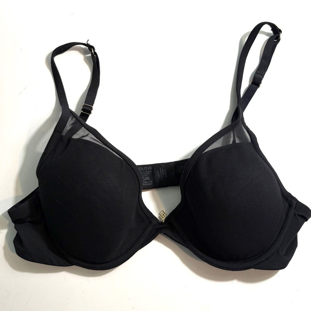 Third Love Black 24/7 Classic Uplift Plunge Bra in 34B 1/2